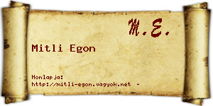 Mitli Egon névjegykártya